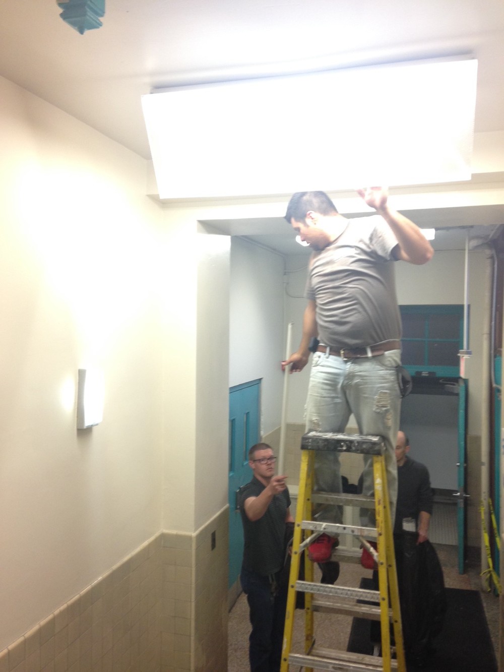 Facility staff at Powell remove unnecessary lighting from hallways.  Over lighting is a common source of energy waste. 